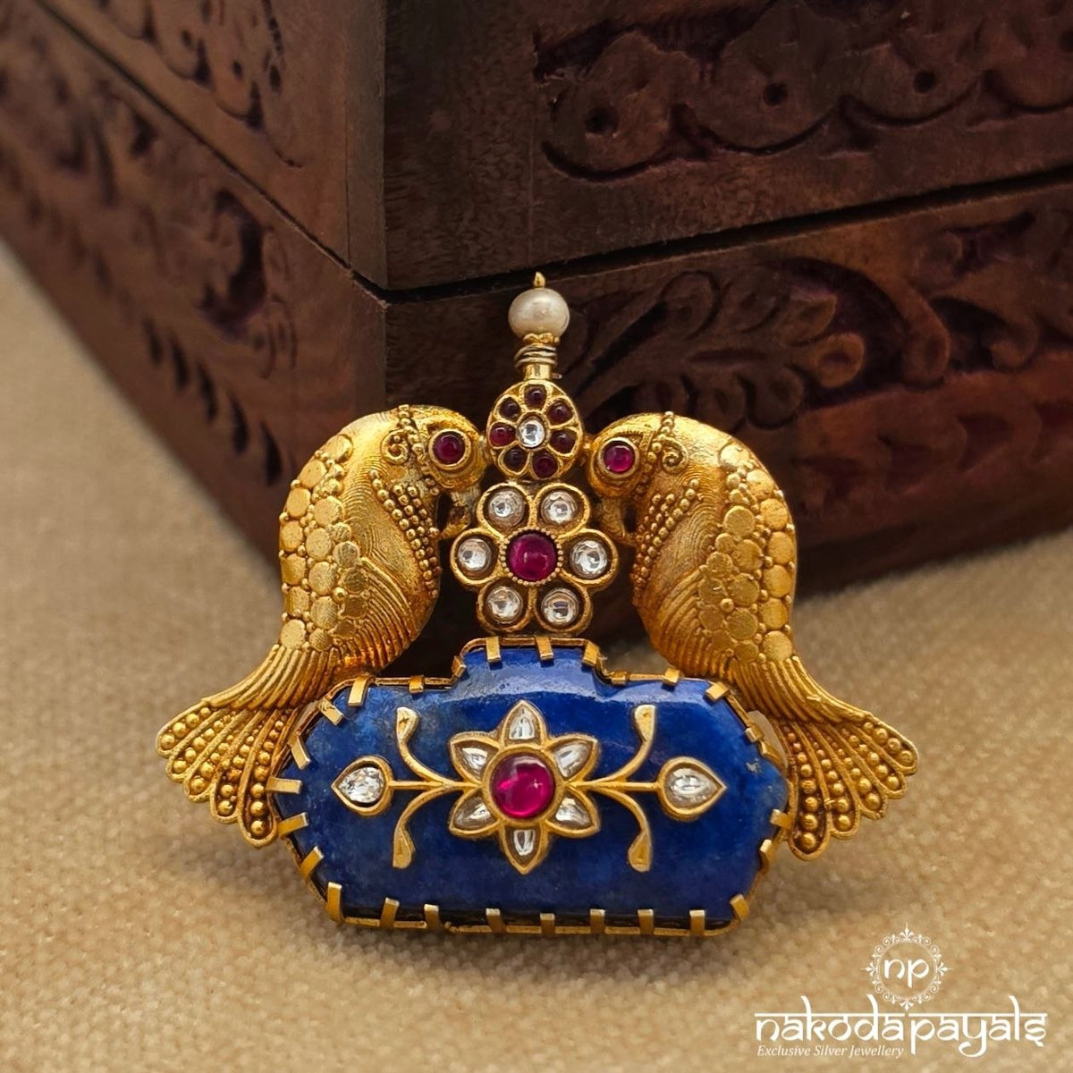 Bluish Bird Floral Pendant (Gp2639)