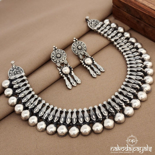 Ball Drop  Neckpiece With Earrings (N11369)
