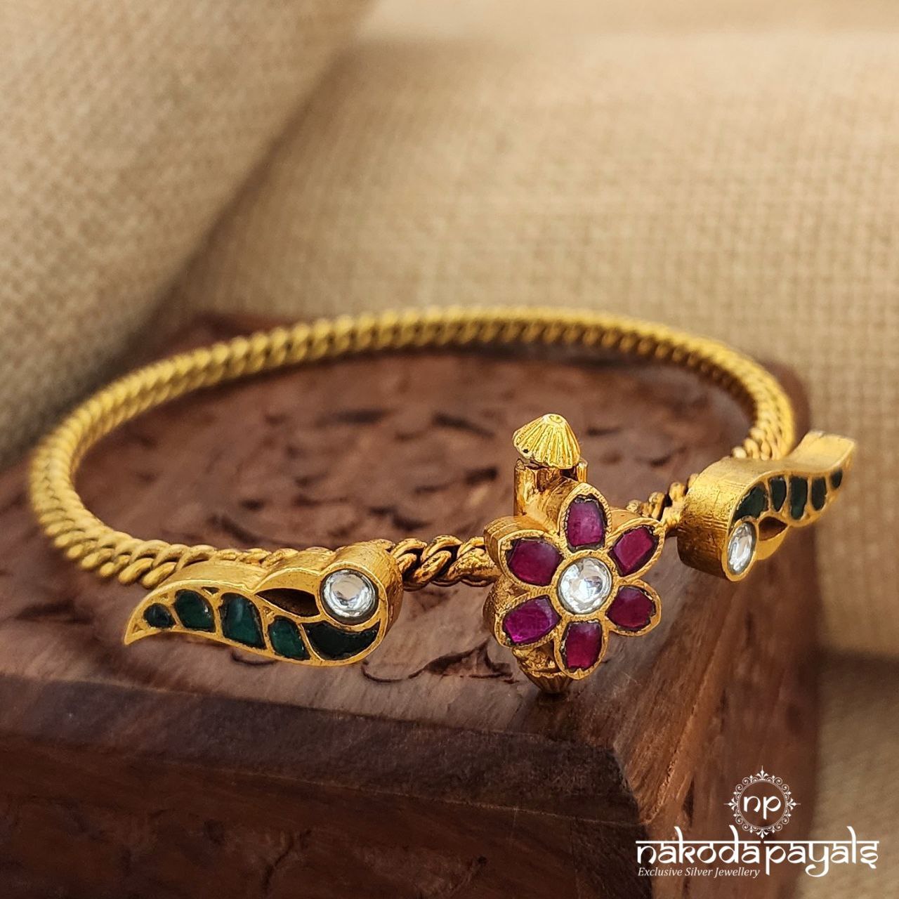 Green Peacock Screw Kada (Gk2662)