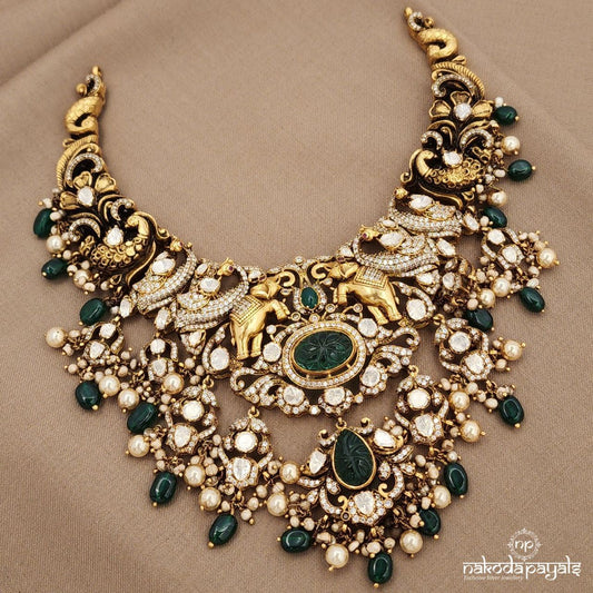 Emerald Green Moissanite Neckpiece (Gn9105)