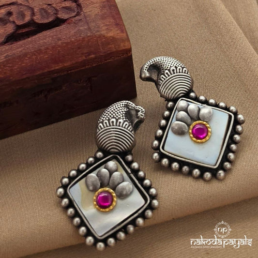 MOP Squarish Earrings (C3966)