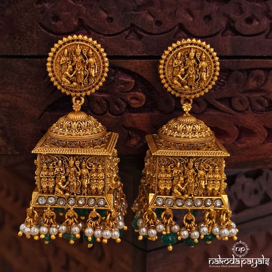 Squarish Ram Parivar Jhumka (Ge11203)