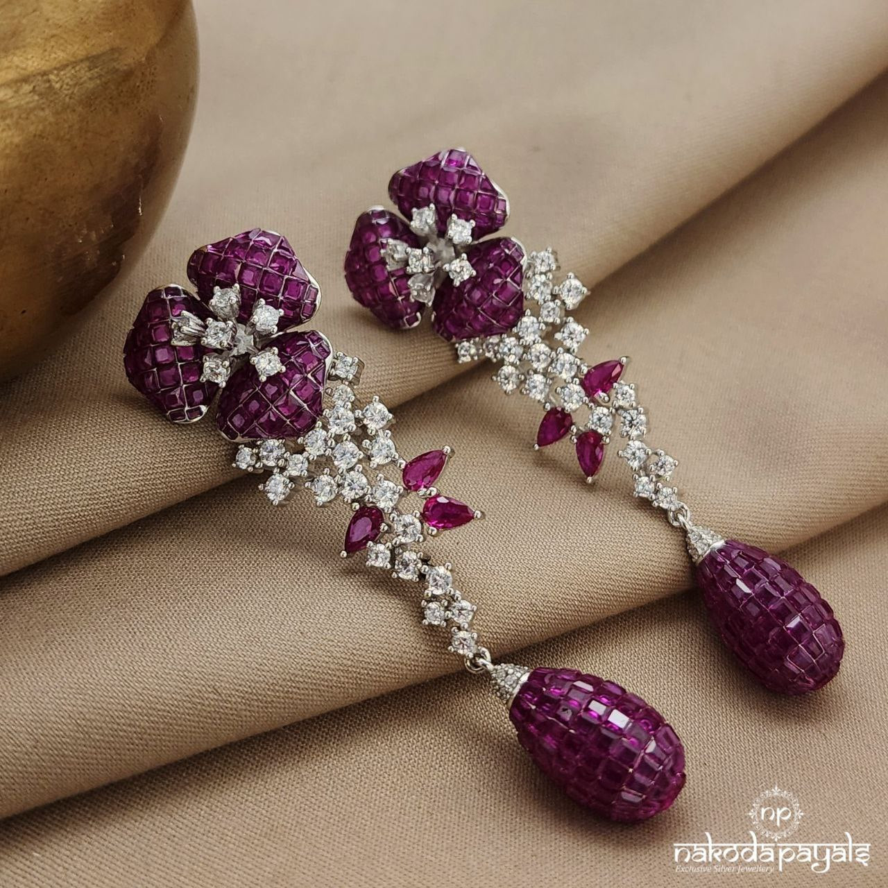 Pink Drop Earrings (St3391)