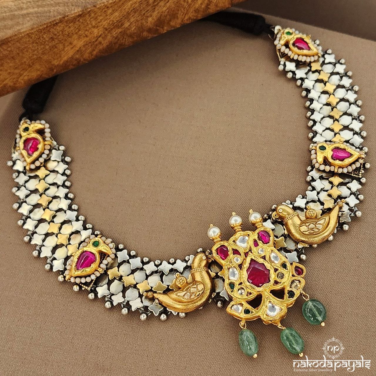 Peacock Kundan Dual Tone Neckpiece (Gn9256)