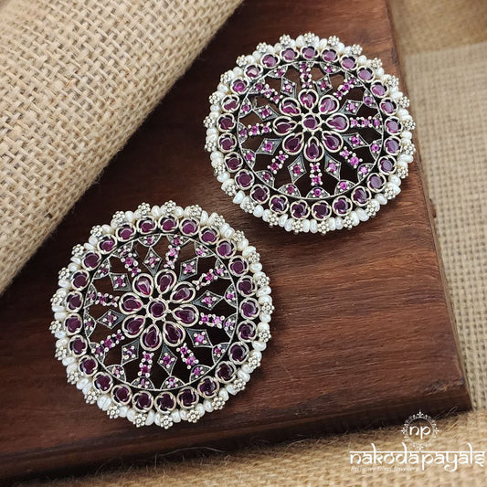 Pinkish  Circular Earrings (S9340)