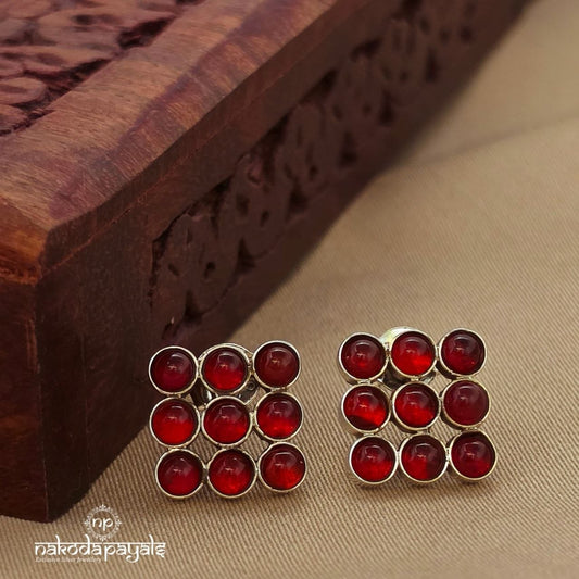 Squarish Pink Studs (S9656)