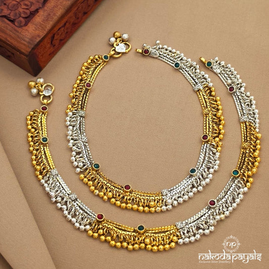 Exquisite Dual Tone Anklets (A7021)