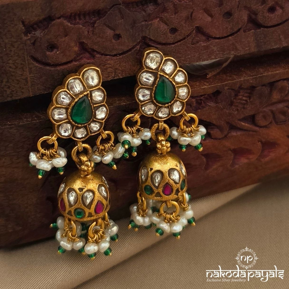 Kemp Kundan Jhumka (Ge11476)