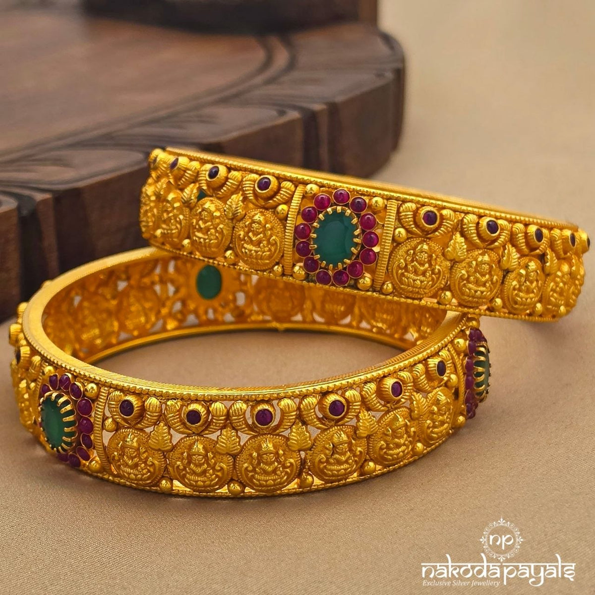Pink Floral Lakshmi Bangles (Gk3403- 05)