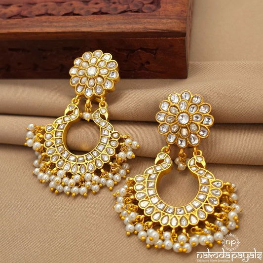 Floral Pearly Chandbali (Ge10880)