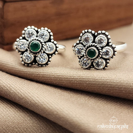 Green Floral Toerings (T4681)