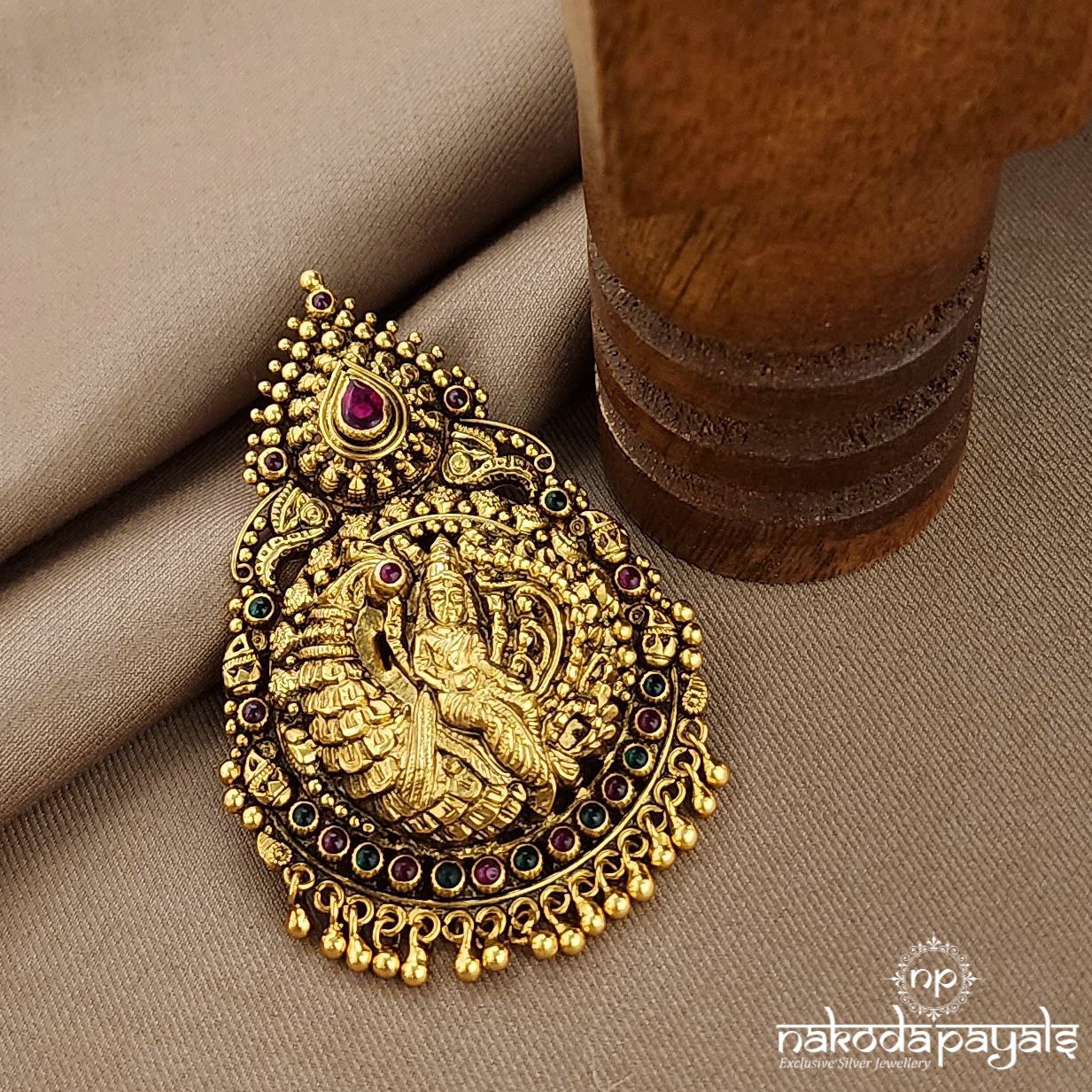 Peacock Lakshmi Pink Pendant (Gp2067)