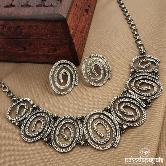 Unique Tribal Neckpiece With Earrings (N11616)