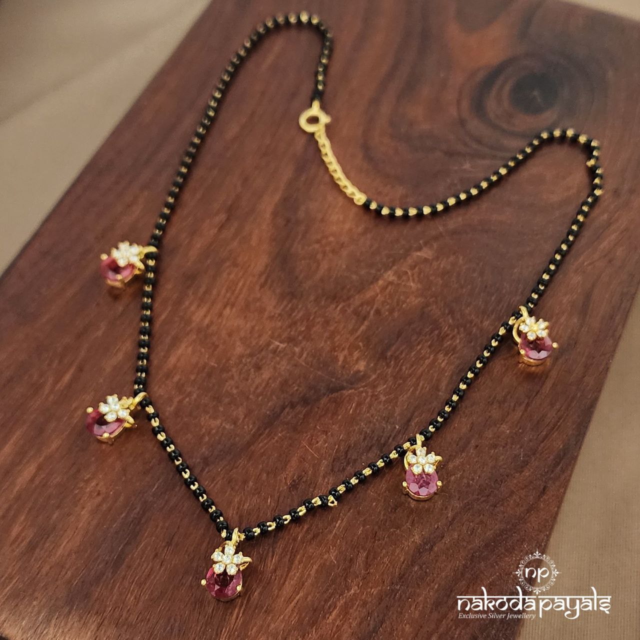 Red Sparkling Drops Mangalsutra  (Ms0591)