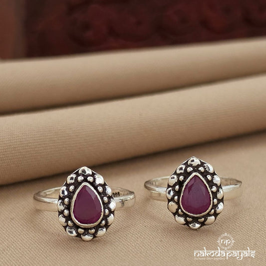 Gorgeous Red Drop Toerings (T4865)