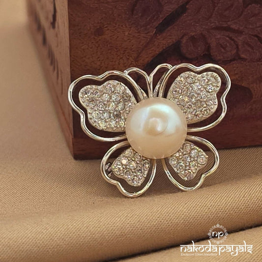 Pearled Butterfly Brooch (St4042)