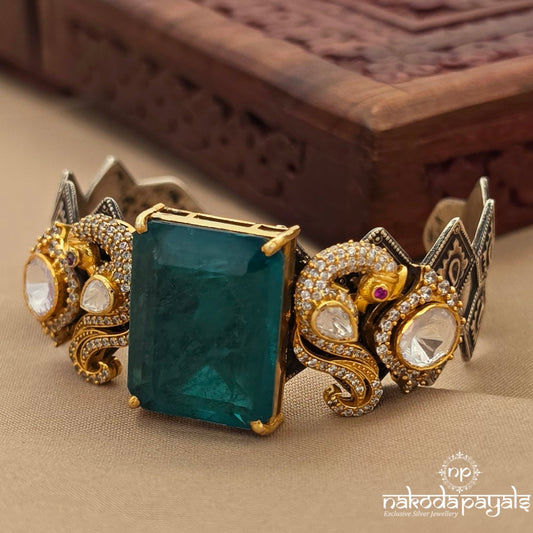 Emerald Green Moissanite Kada (K6339)