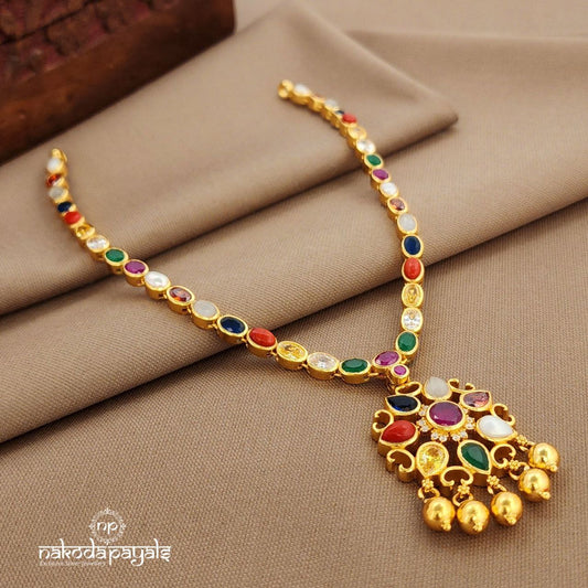 Pretty Navaratna Neckpiece (Gn9828)