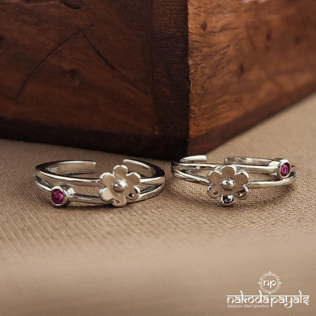 Floral Pink  Toerings (T4753)