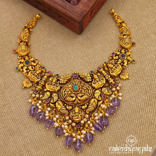 Amethyst Drop Lakshmi Neckpiece (Gn10554)