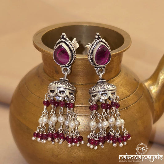 Red Drop Pearl Jhumka (J1739)