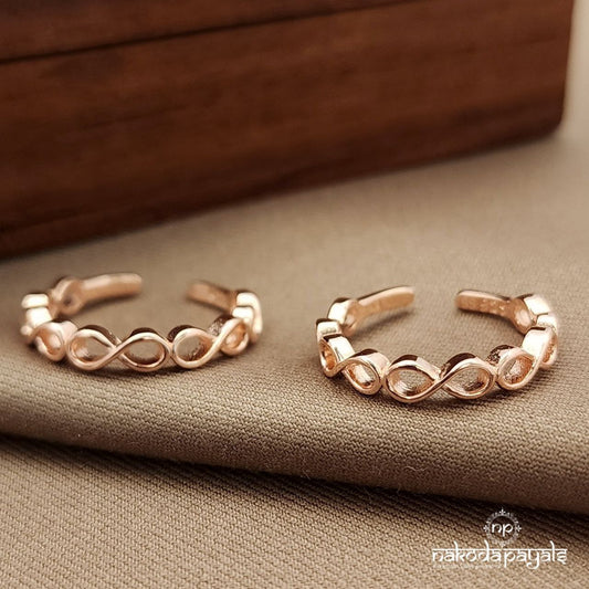 Rose Gold Infinity Toerings (T4695)