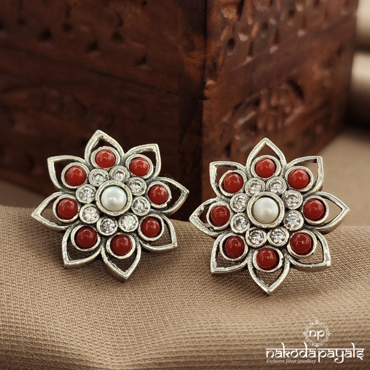 Coral Floral Studs (S3810)