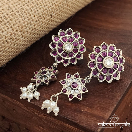 Pearled Drop Pink Earrings (C3755)