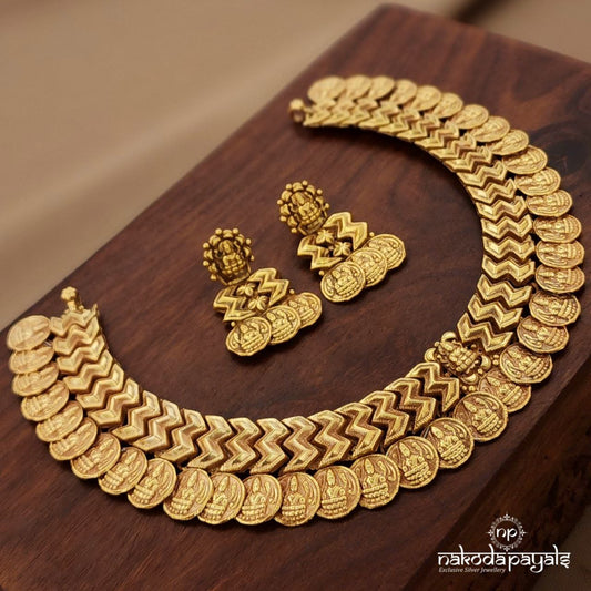Lakshmi Coined Neckpiece With Earrings (Gn9788)