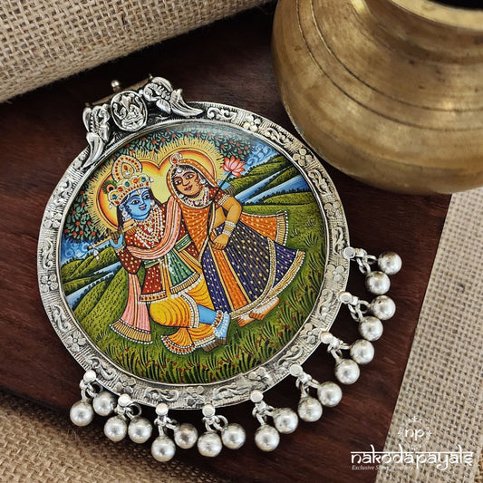 Lord Radhakrishnan Painted Pendant (P2322)