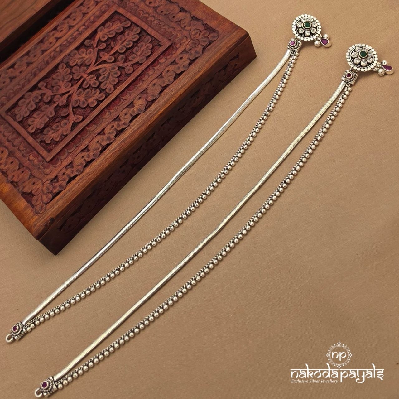 Greenish Oxidised Anklet (A7007)