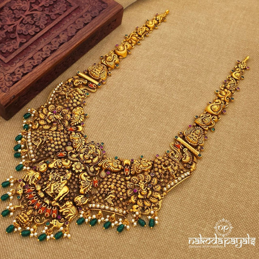 Cute Krishna with Ganesh and Lakshmi Neckpiece (Gn10548)