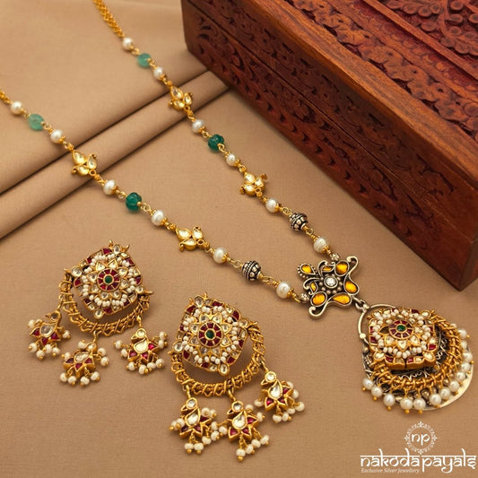 Kundan Pearl Neckpiece With Earrings (N11932)