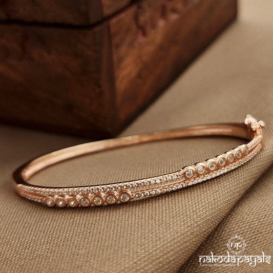 Dotted Rose Gold CZ Kada (St3763)