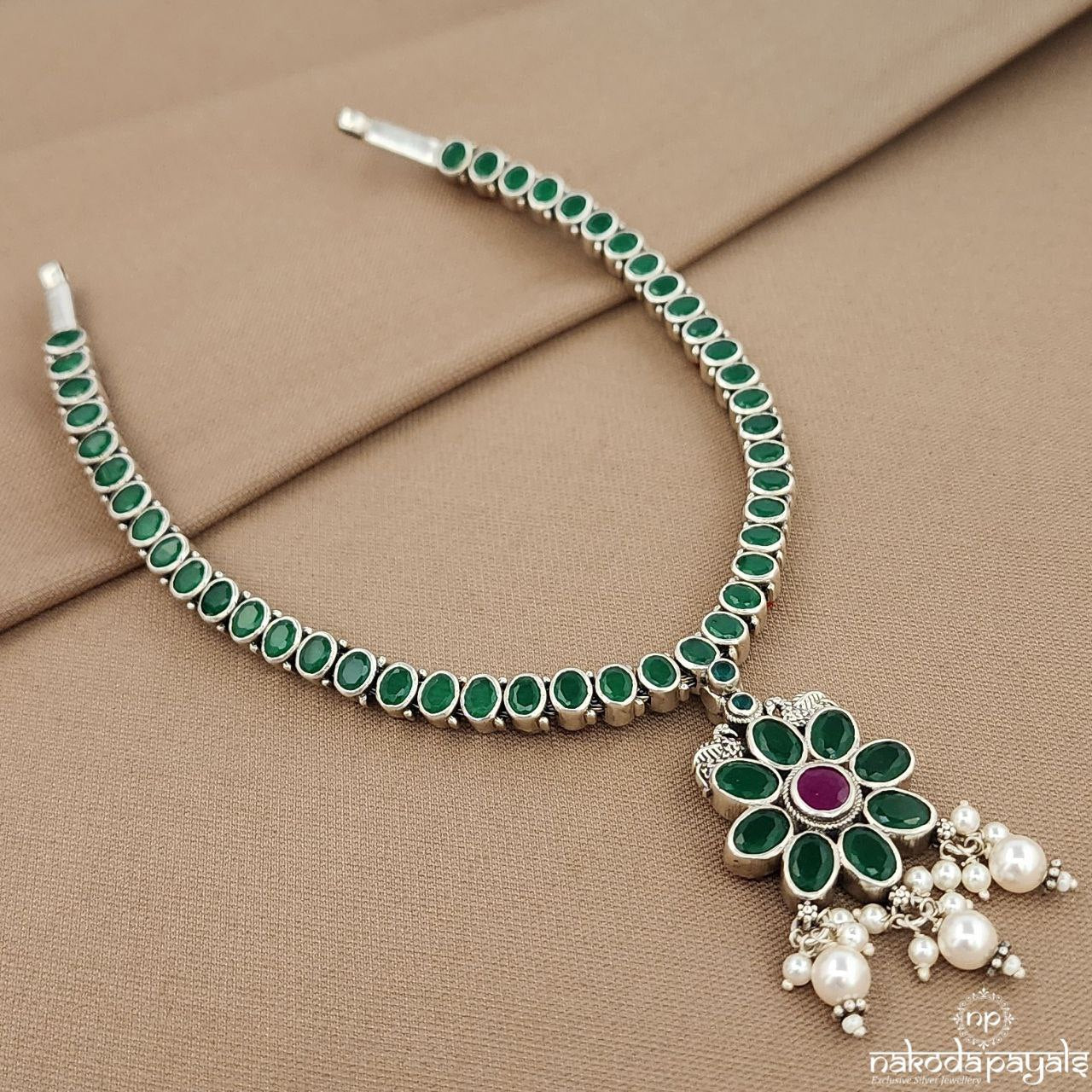 Reversible Navaratna & Green Neckpiece (N11190)