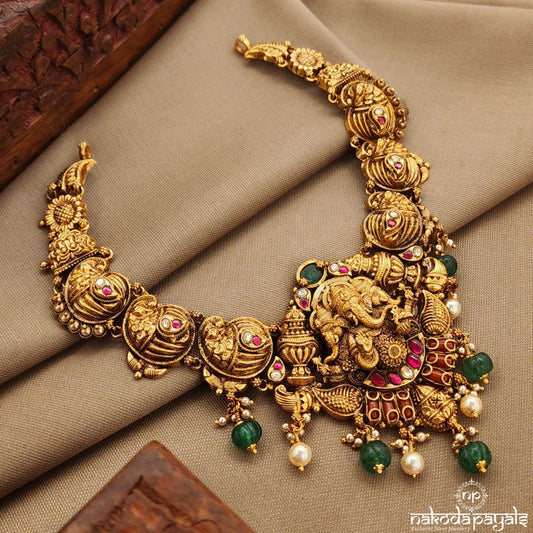 Ganesha Coral Neckpiece (Gn9852)