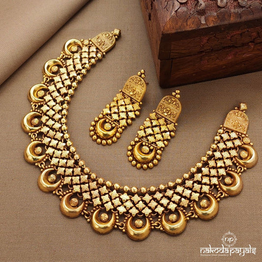 Half Moon Neckpiece With Earrings (Gn9789)