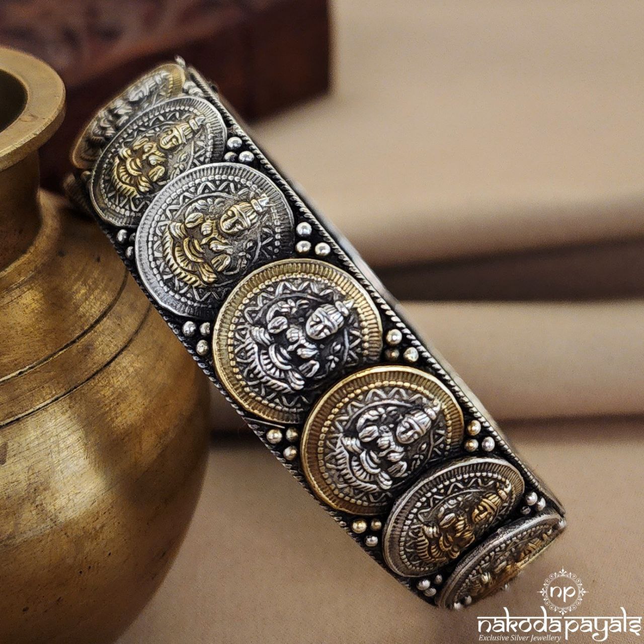 Maha Lakshmi Coin kada in Dual Tone(K5034)