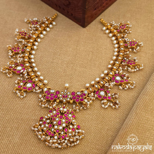 Pearl Drop Kundan Neckpiece (Gn10540)