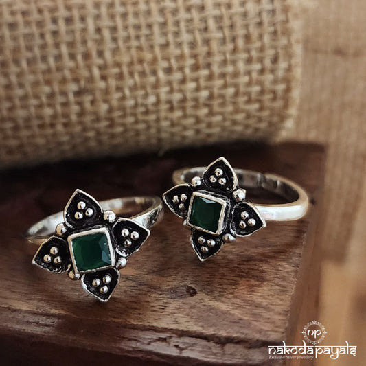 Green Flower Toerings (T4313)