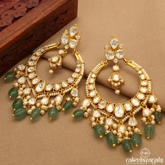 Exclusive Green Drop Chandbali (Ge10700)