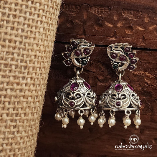 Pink Peacock Jhumka (J1520)