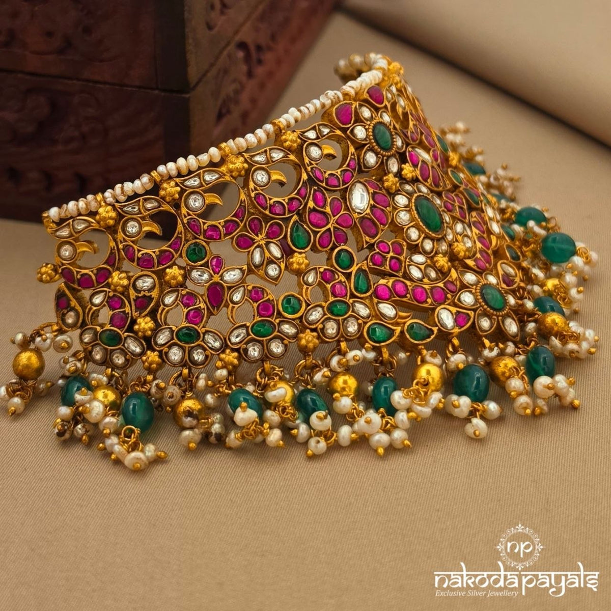 Stiff Kundan Peacock Choker (Gn10902)