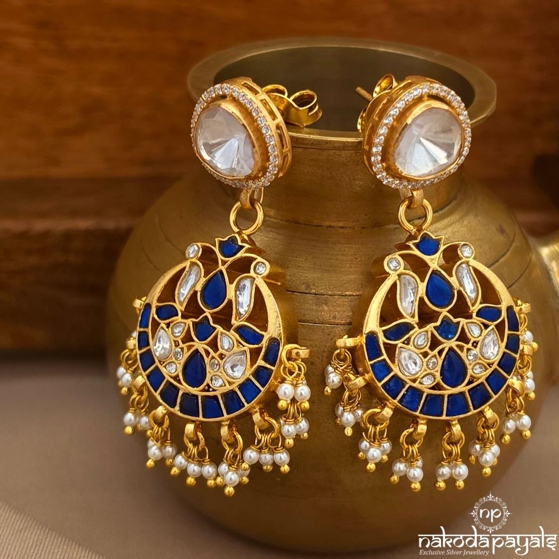 Reversible Kundan Chandbali (Ge10870)