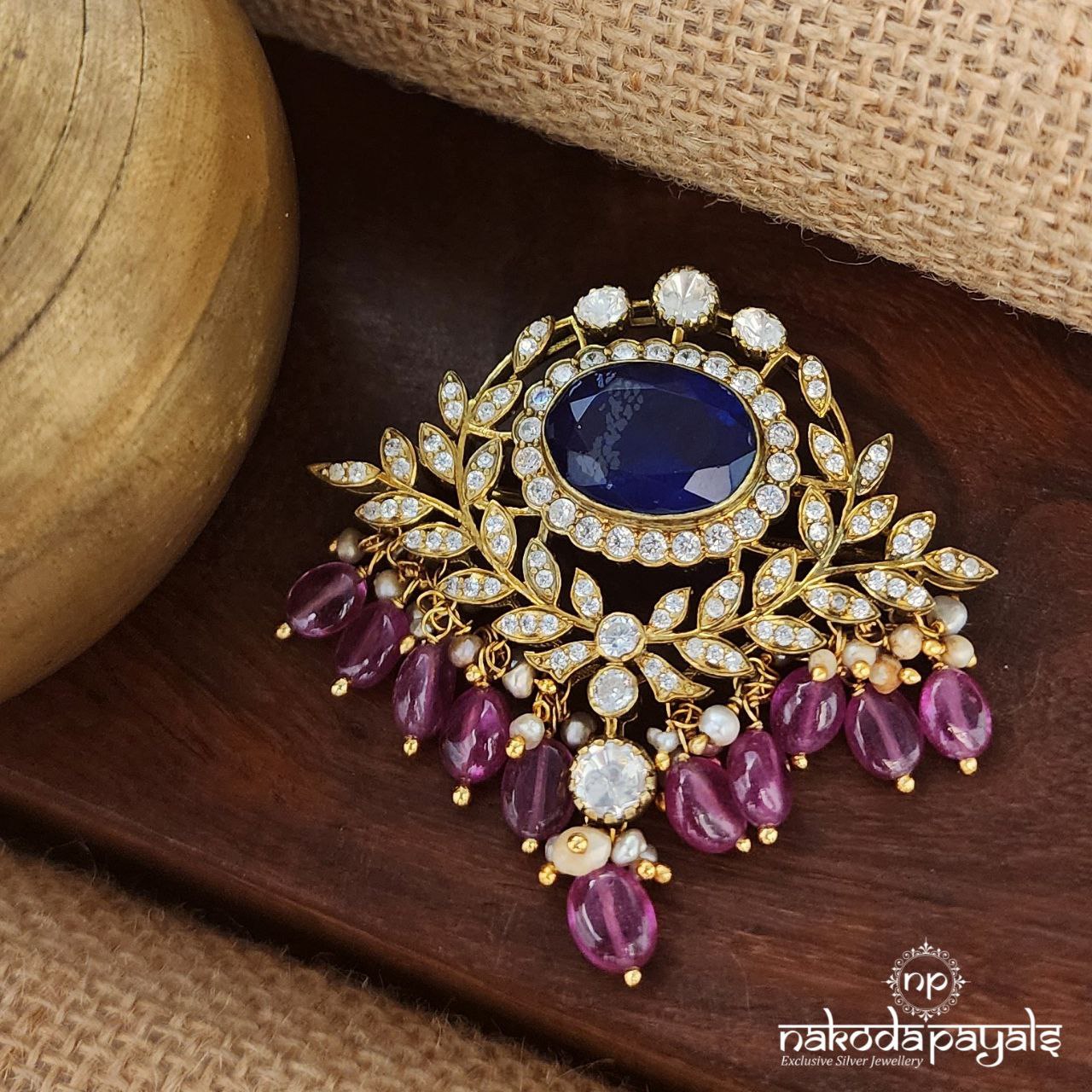 Blue Moissanite Brooch (St3505)