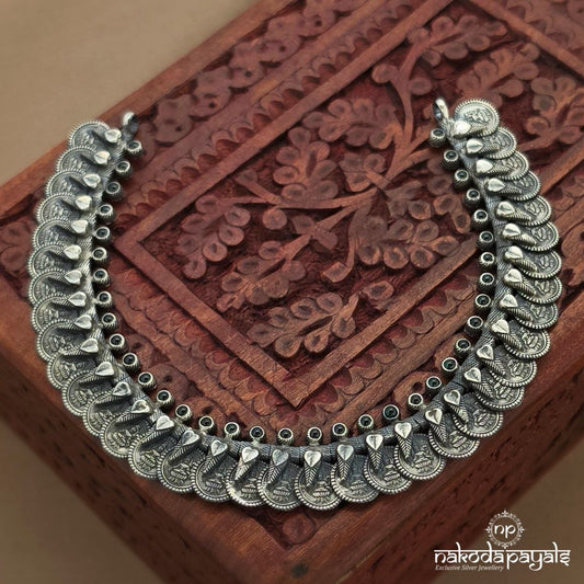 Green Lakshmi Coin Neckpiece (N11623)