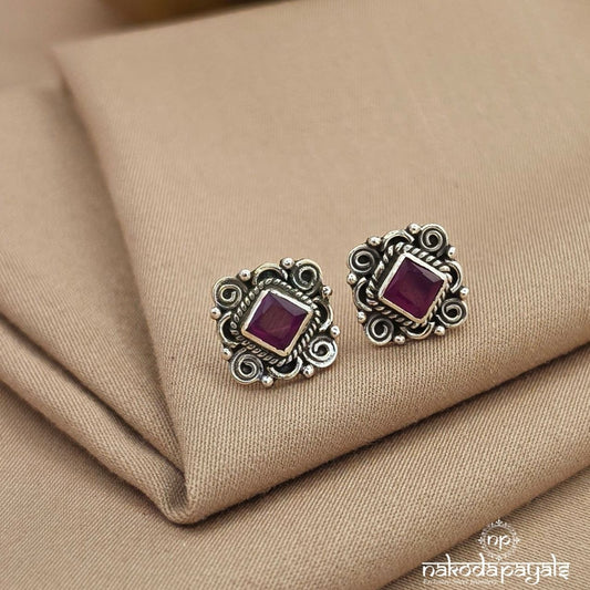 Squarish Pink Studs (S4080)