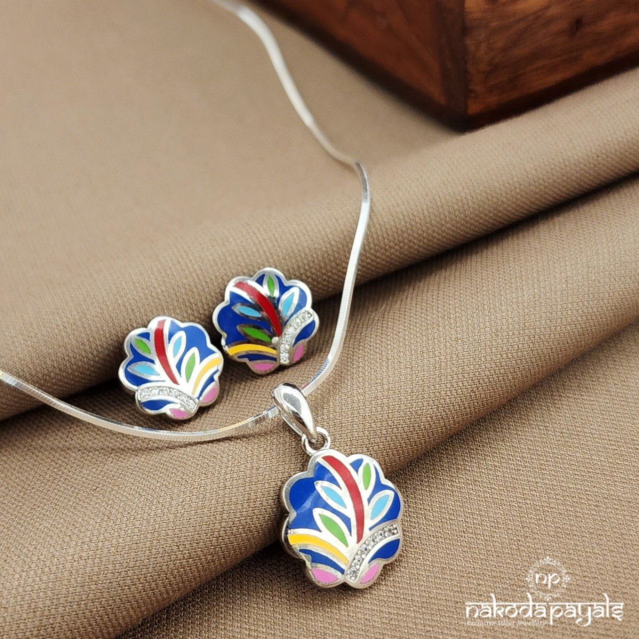 Elegant MultiColor Pendant Set (St3824)