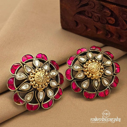 Pretty Dual Tone Studs (S4133)