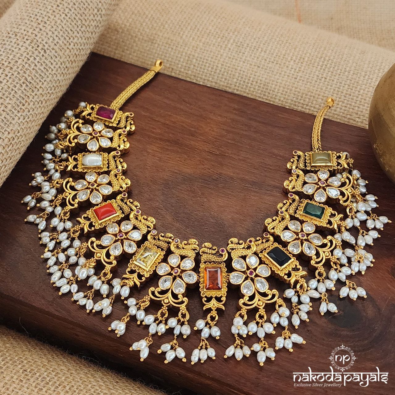 Pearled Navaratna Neckpiece (Gn8363)
